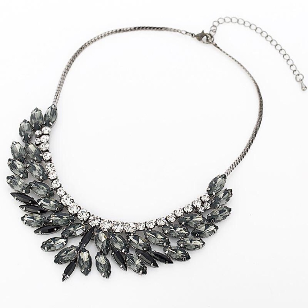 Slate Crystal Statement Necklace